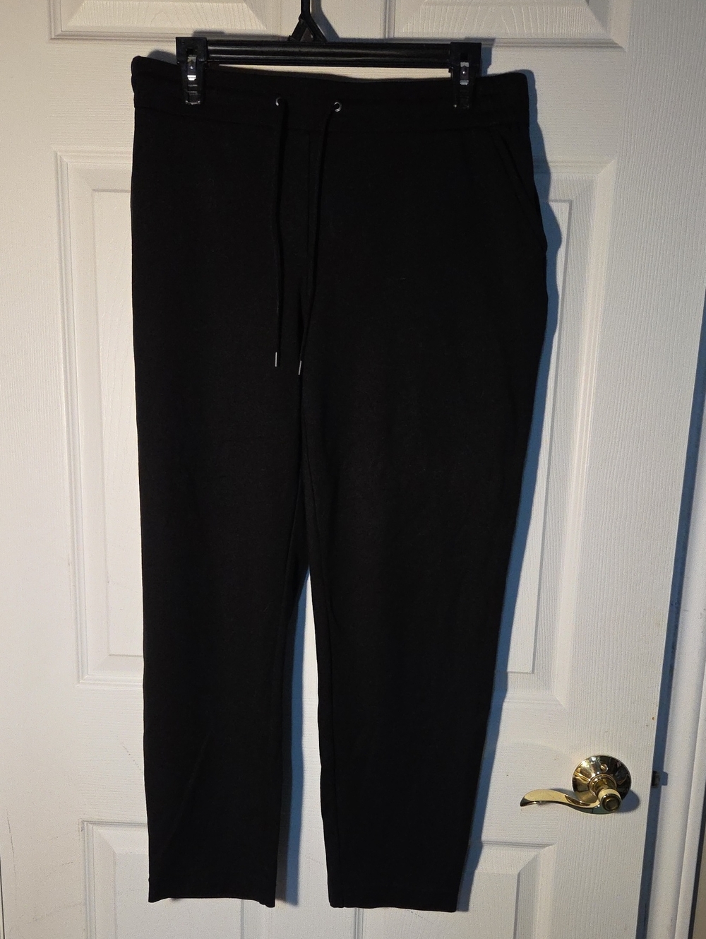 Reitmans Black Drawstring Joggers Cropped Ankle Sz 12